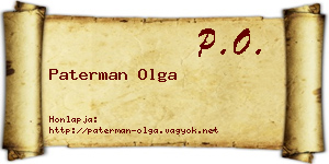 Paterman Olga névjegykártya